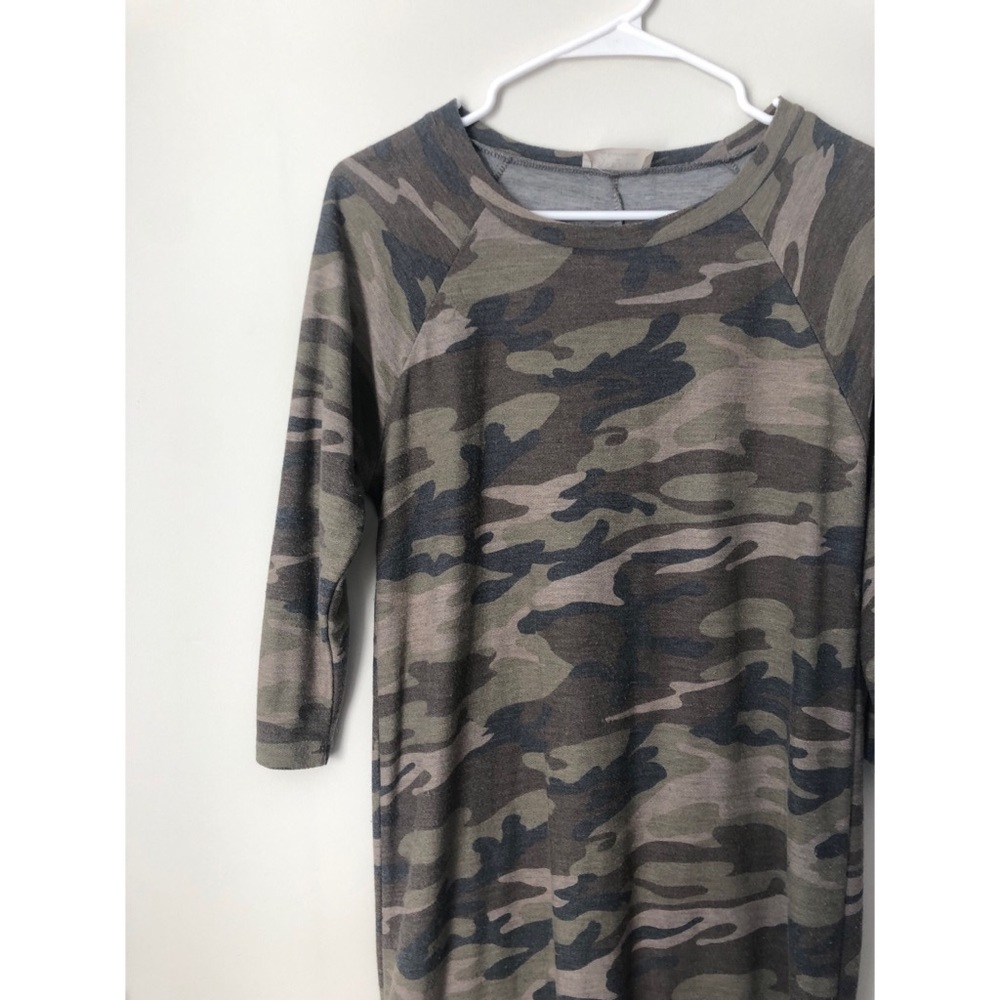 Long Half Sleeve Camo Tunic